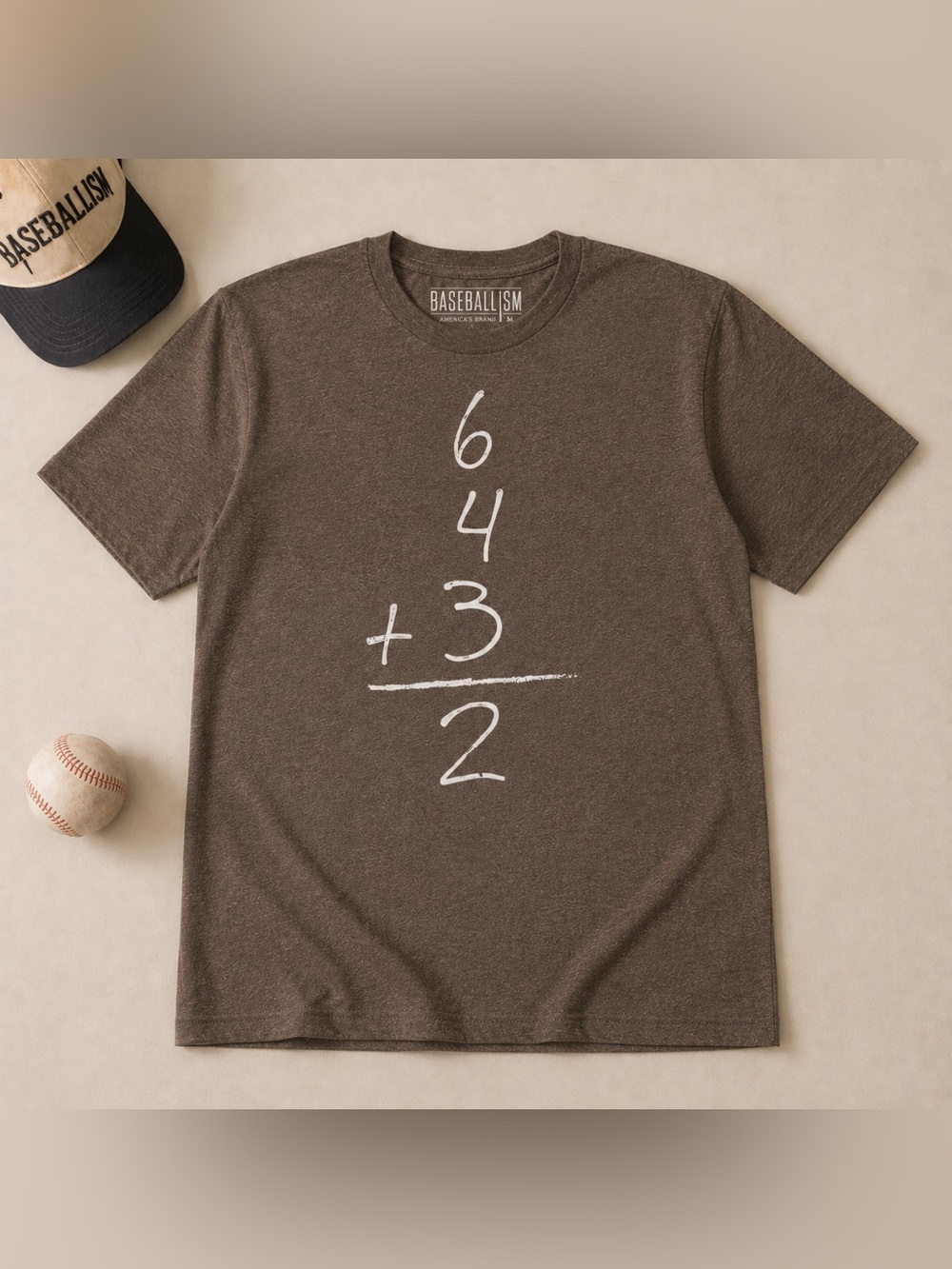 Baseballism 6-4-3 Double Play Graphic Tee Brown Medium